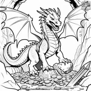 Dragon's Treasure Coloring Pages