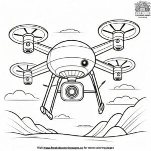 Dreamy drones in the sky coloring pages