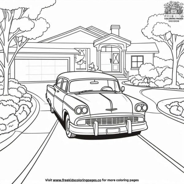 Driveway danger zone coloring pages