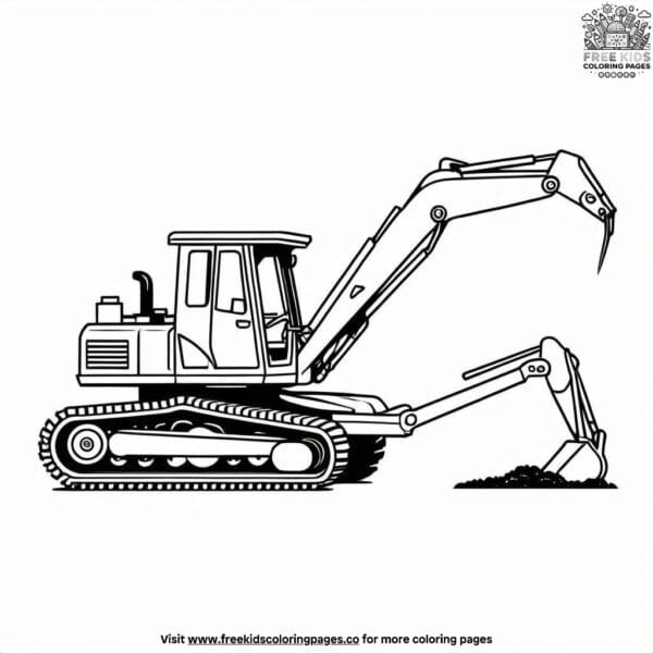 Dynamic trench digging machine coloring pages