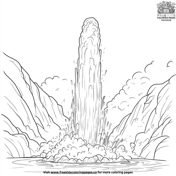 Earth's geysers coloring pages