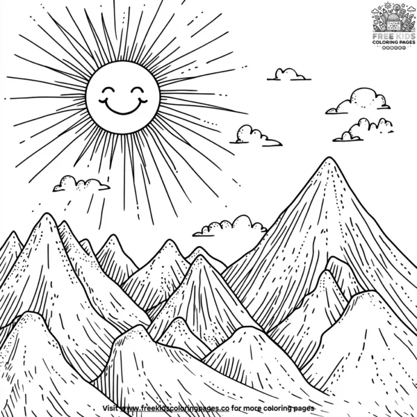 Earth's mountains coloring pages