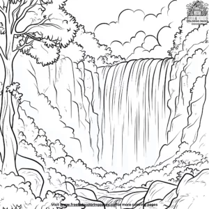 Earth's waterfalls coloring pages