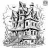 Eerie Abandoned House Coloring Pages