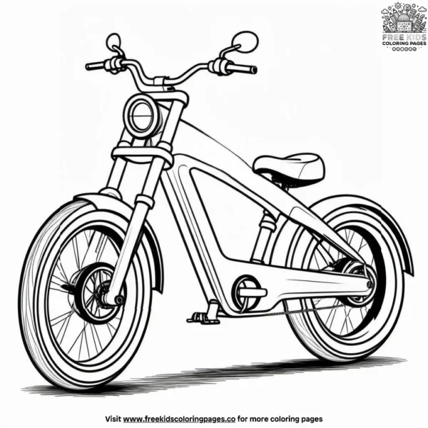 Electric bicycle coloring pages