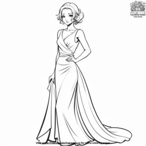 Elegant anime girl coloring pages