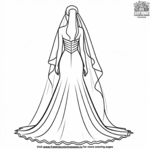 Elegant veil coloring pages