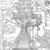 Elf Treehouse Coloring Pages