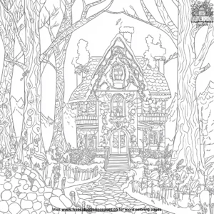 Enchanted Gingerbread House Coloring Pages