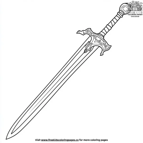 Enchanted sword coloring pages