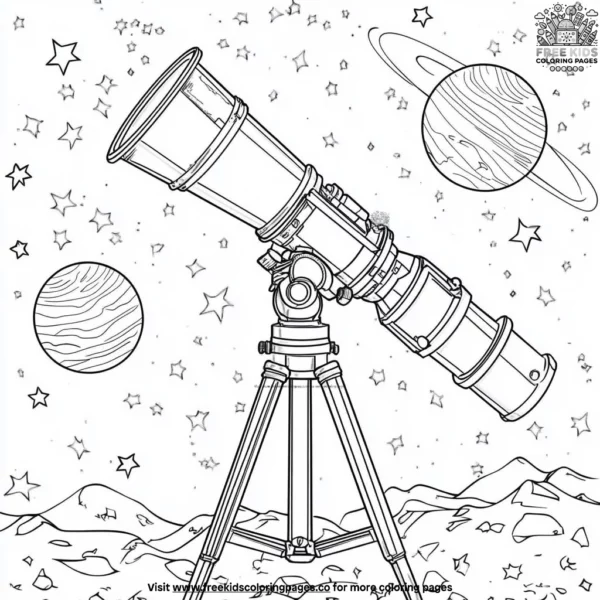 Enchanted telescope coloring pages