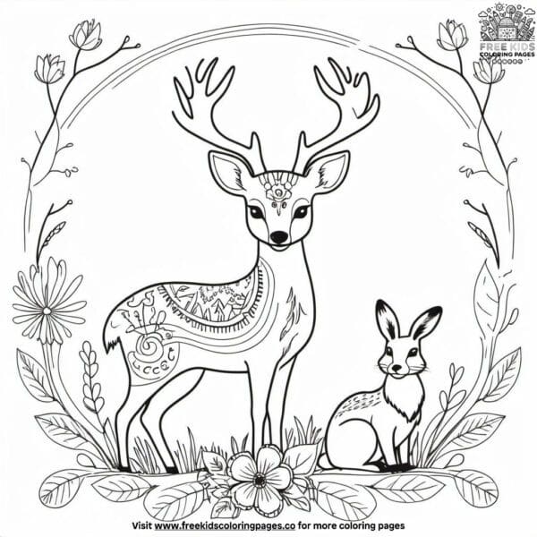 Enchanted woodland creatures coloring pages