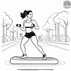 Energetic Fitness Trainer Coloring Pages