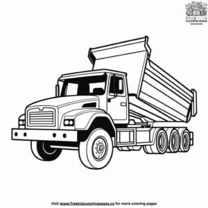 Energetic Tipper Truck Coloring Pages