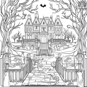 Enigma of the haunted house coloring pages