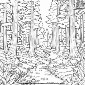 Evergreen Forest Coloring Pages