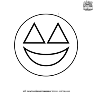 Excited Triangle Eyes Emoji Coloring Pages