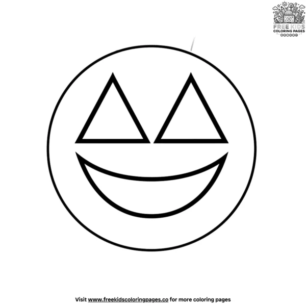 Excited triangle eyes emoji coloring pages