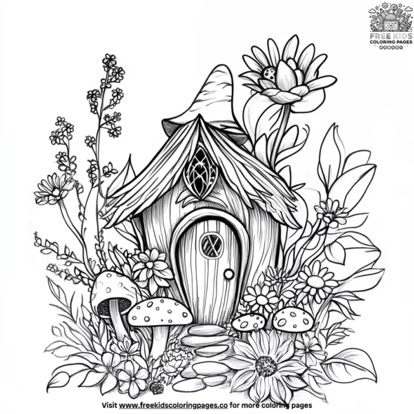 Fairy garden coloring pages