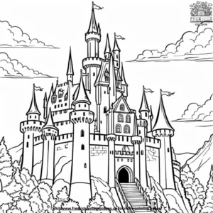 Castle fairy tale coloring pages