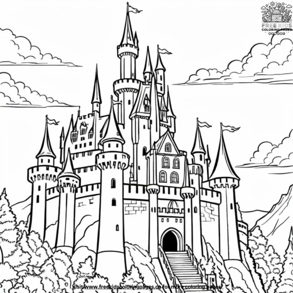 Castle fairy tale coloring pages