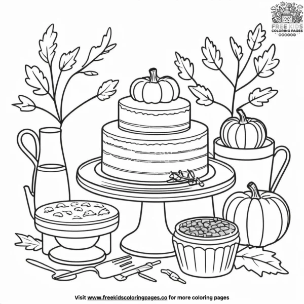 Fall baking coloring pages