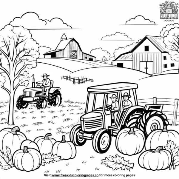 Fall farm life coloring pages