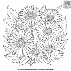 Fall flowers coloring pages