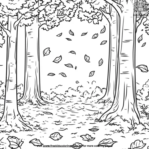 Fall foliage fun coloring pages