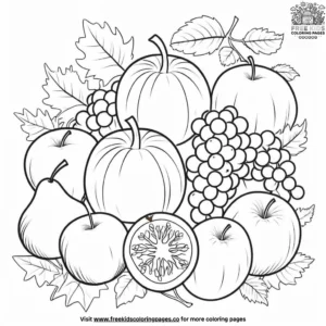 Fall fruit fiesta coloring pages