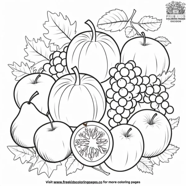 Fall fruit fiesta coloring pages