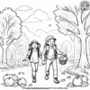 Fall Outdoor Activities Coloring Pages