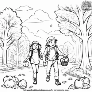 Fall outdoor activities coloring pages