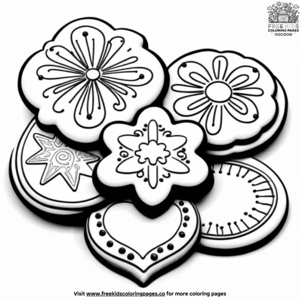 Fancy cookie decorating coloring pages