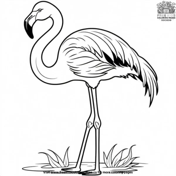 Fancy flamingo coloring pages