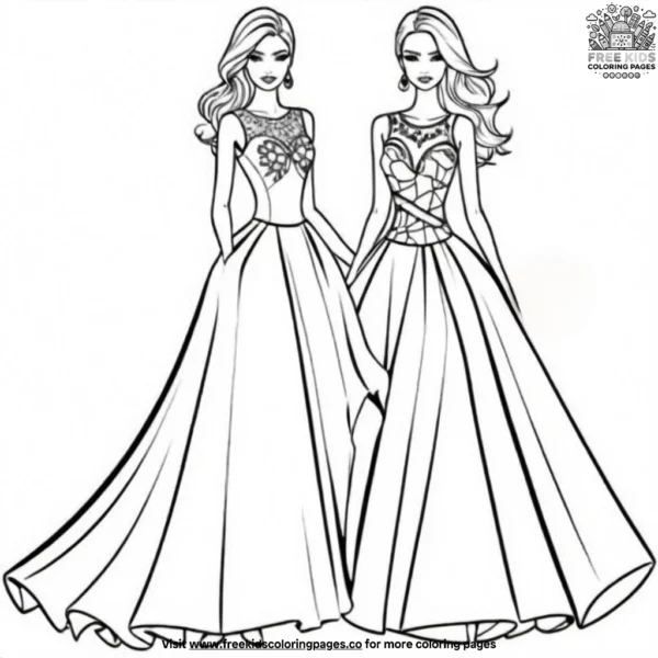 Fashion models coloring pages