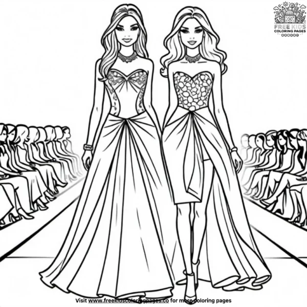 Fashion show runway coloring pages