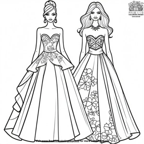 Fashion week outfits coloring pages