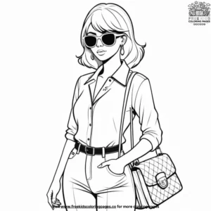 Fashionable Anime Girl Coloring Pages