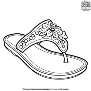 Fashionable Flip Flops Coloring Pages