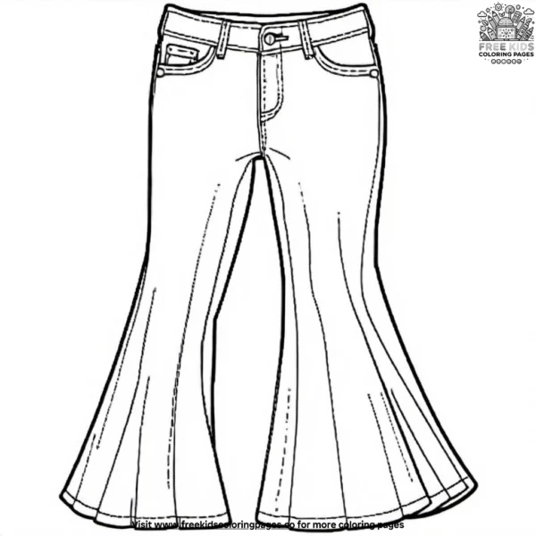 Fashionable jeans coloring pages