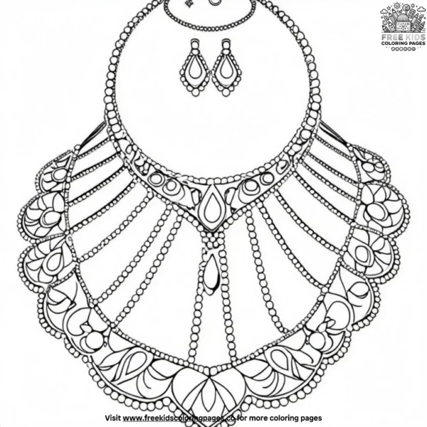 Fashionable necklaces coloring pages