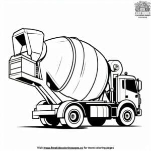 Fast cement mixer coloring pages