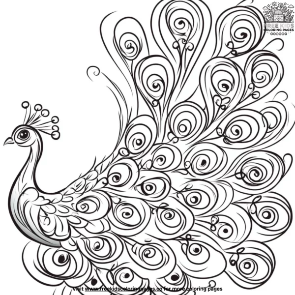 Feather fan coloring pages