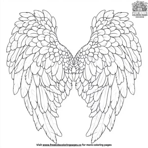 Feathered wings coloring pages