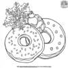 Festive Holiday Donut Coloring Pages