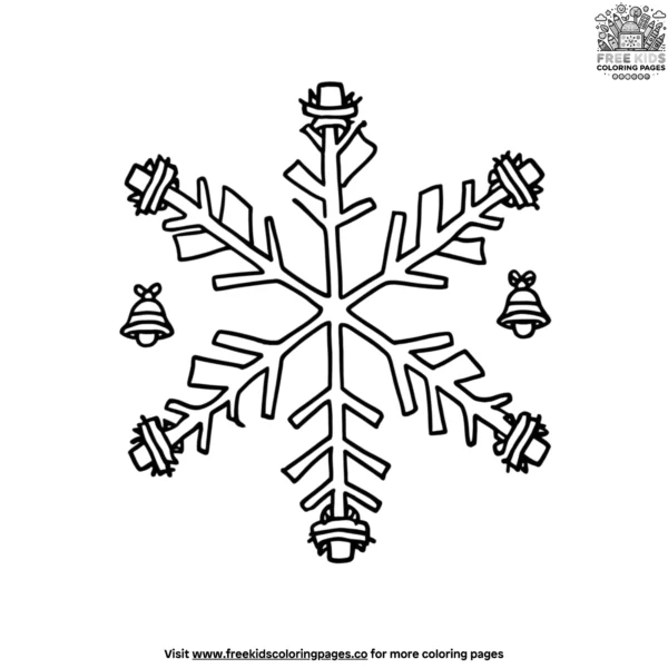 Festive snowflake coloring pages