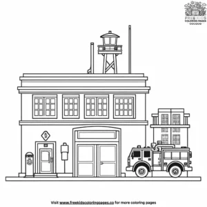 Fire Station Coloring Pages