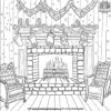 Fireplace in a Gingerbread House Coloring Pages