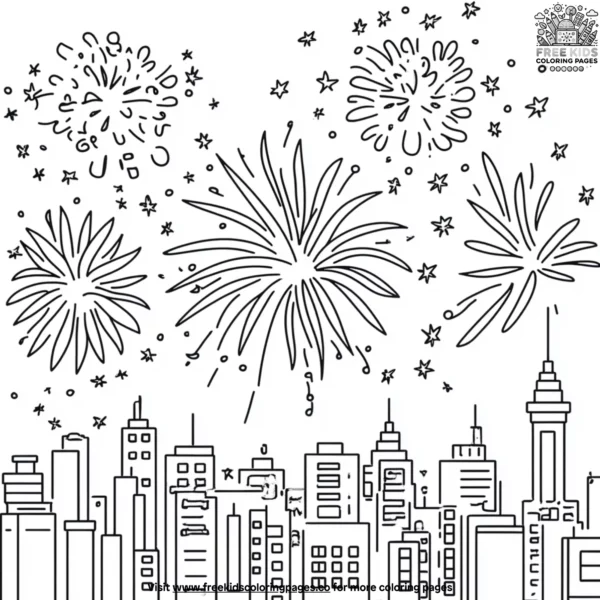 Fireworks display coloring pages